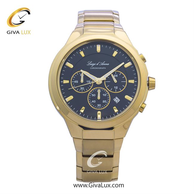 ساعت مچی اورجینال مردانه LdA سه موتوره کرنوگراف طلایی | طلایی| مشکی| کد رفرنس 2433